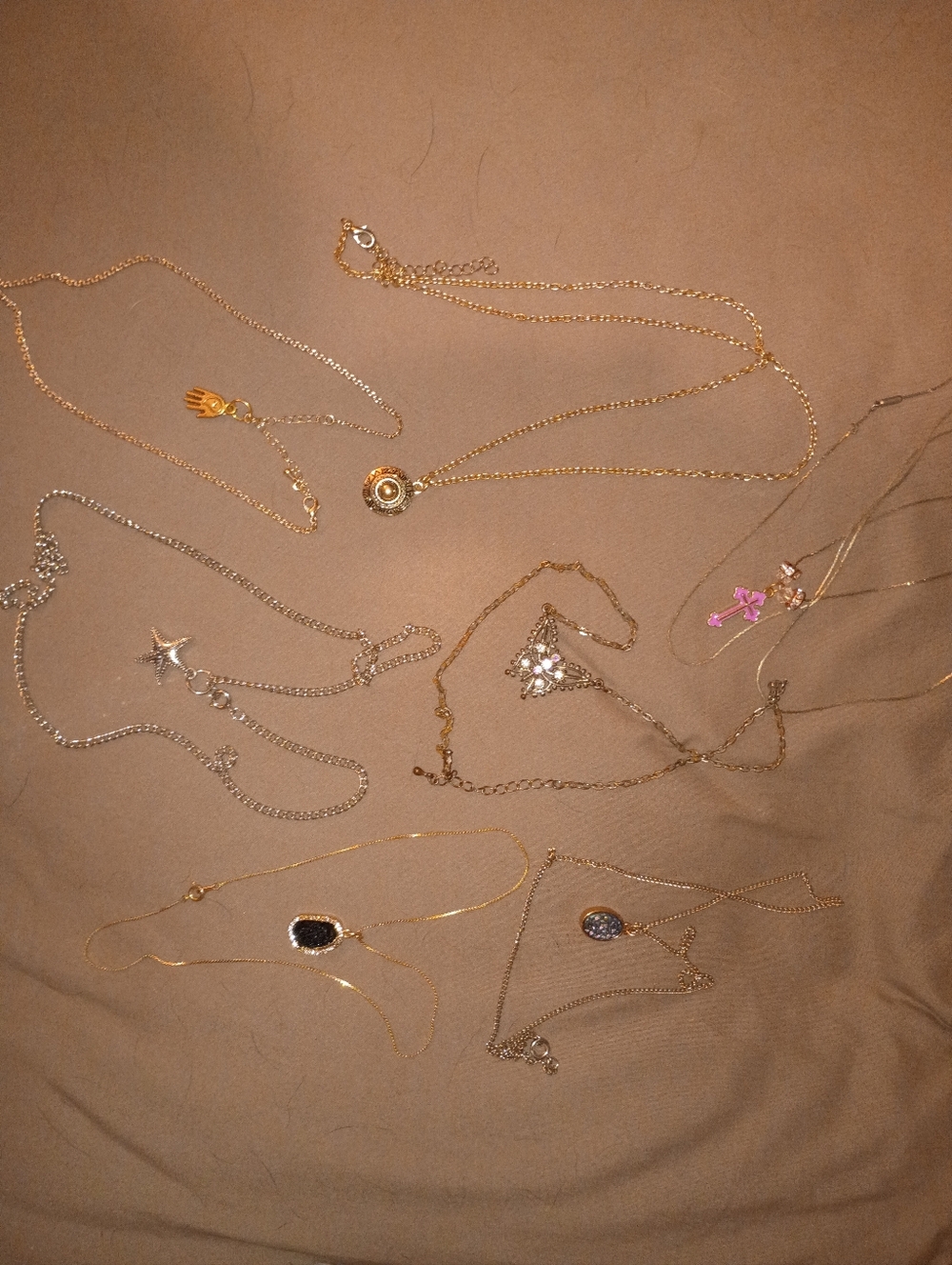 Gold and Silver Mixed Charm Necklaces - Women's Jewelry